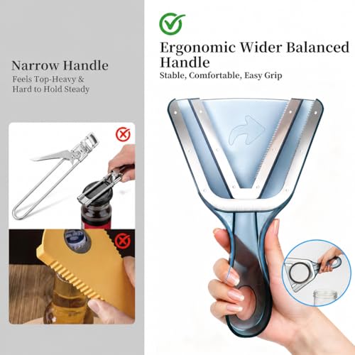 Jar Opener for Weak Hands & Seniors with Arthritis – Easy Twist-Off Lid & Bottle Opener – Ergonomic Non-Slip Handle, Unique Kitchen Gadget & Ideal Christmas Gift for Elderly, Women & Men (Gray) - color: Gray