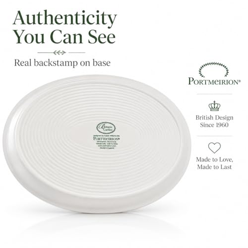 Portmeirion Botanic Garden Oval Serving Dish | 15 Inch Oval Platter | Lily Flowered Azalea Motif | Made from Porcelain | Dishwasher and Microwave Safe | 15" Porcelain Bakeware, Oven to Table, Chip-Resistant, Microwave, Dishwasher, Freezer & Oven Safe for