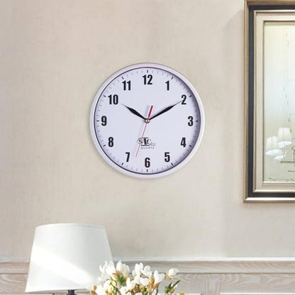 SAC SMARTEN ARTS Silent Wall Clocks Battery Operated Wall Clock for Kids White Non-Ticking Easy to Read Wall Clock for Bathroom Kitchen Living Room Bedroom in 8 Inches - color: 02 Silver