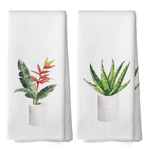 Tropical Floral Botanical Bathroom Hand Towels, Botanical Decor Hand Towel for Bathroom Decor, Plant Lover Gifts Decorative Towels for Washroom Toilet 16x24 Inch Set of 2 - color: Color 11