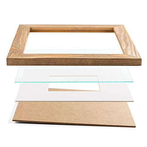 Rustic Wooden Picture Frame 16x20-100% Natural Solid Eco Distressed Wood for Wall Mounting Poster Photo Frame - Walnut - size: 16x20