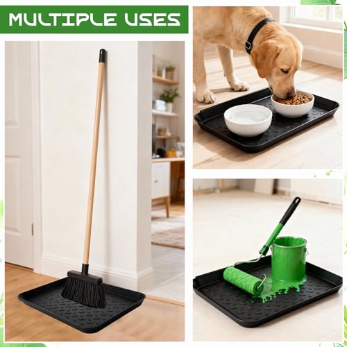 Novabright 6 Pcs Boot Tray with 24 Pcs Anti-Slip Pads Waterproof Boot Mat Wet Shoe Tray & Pet Food Mat, Multi-Purpose Garden Tool for Entryway Indoor Boots Shoes Pets(14 x 11 Inch) - size: 14 x 11 Inch