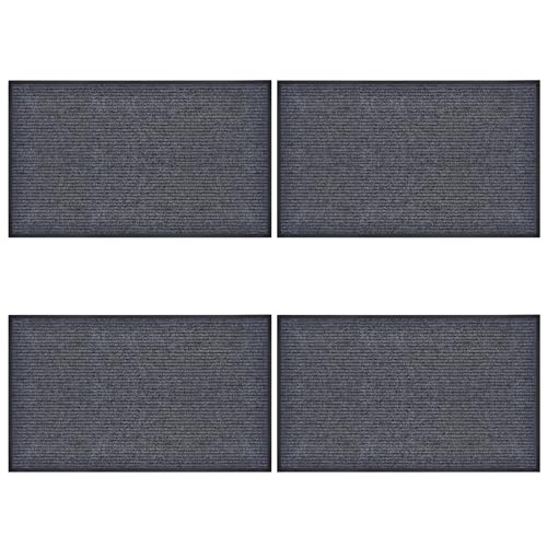 4 Pack 36"x24" Brush Step Entrance Mat - Indoor Outdoor Carpet Doormat with Deep Scraper & Rubber Border, for Dry Indoor/Outdoor Use at Door, Patio, Garage, Kitchen, Laundry Room - size: 36"x24" Brush Mats 4Pcs