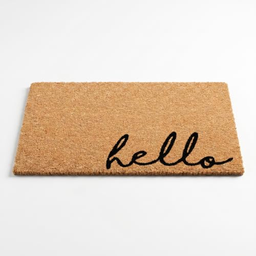 Hello Welcome Mat | 2 Sizes | Outdoor Front Door Mat - 17x30 - color: Meet and Greet, size: 1'5" x 2'6" (Rectangular)