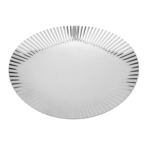 Dpofirs Stainless Steel Serving Platter, Decorative Metal Tray for Snack Fruit Dessert, Elegant Home Decor for Wedding Party