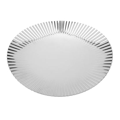 Dpofirs Stainless Steel Serving Platter, Decorative Metal Tray for Snack Fruit Dessert, Elegant Home Decor for Wedding Party