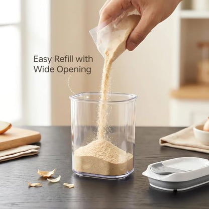 Felli Shake N Stor Spice Jars with Shaker Lid + Dispensing Spout + Leveler ALL IN ONE Storage Mini Container Kitchen Pantry Cabinet Organizer Seasoning Salt and Pepper Holder(0.4qt, 4PC Set) - color: 0.4qt, 4PC Set