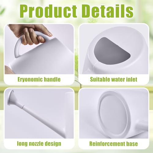 ZXJ Plant Watering Cans for Indoor and Outdoor Home Garden Plants - with Long Spout - White - 1/2 Gallon - color: White