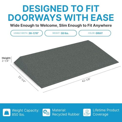 EZ-ACCESS Transitions Angled Entry MAT, Grey, 2.25-in - color: Grey, size: 2.25 Inches