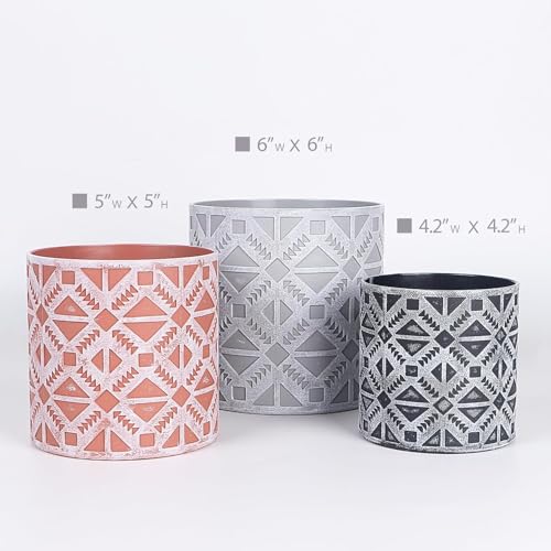 lokeisna Plant Pots, Set of Indoor Plant pots, Plastic Planter with Drainage and Saucer, Modern Distinctive Self Watering Plant Pot, Spray Spots (Indoor Plant Pots) - color: Indoor Plant Pots