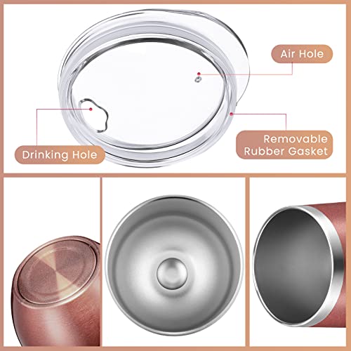 Remagr 16 Pack Stainless Steel Wine Tumblers 12 oz Insulated Vacuum Wine Cup Set Double Wall Stainless Steel Stemless Mug Glasses for Coffee Soda Whiskey Outdoor Travel (Rose Gold) - color: Rose Gold