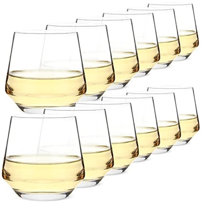 BTaT- Stemless Wine Glass, 12 oz, Set of 12, Wine Glasses No Stem