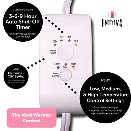 Happy Wax Mod Wax Melt Warmer with 3, 6, and 9 Hour Timer for Scented Wax Melts, Tarts & Cubes - Electric, Ceramic Wax Melter with Removable No Mess Silicone Wax Dish, Marble Color - color: Marble