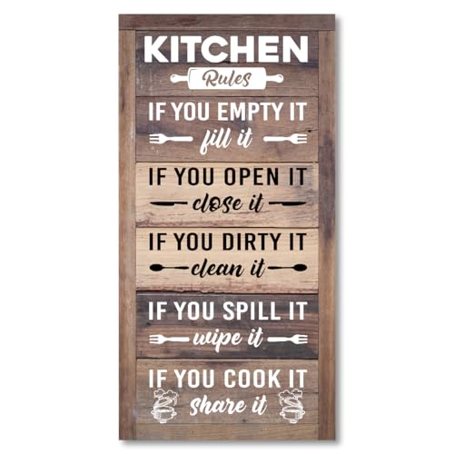 Kitchen Decor Wall, Rustic Kitchen Decorations, Kitchen Décor, Kitchen Rules Sign, Kitchen Wall Décor, Kitchen Decor and Accessories, Farmhouse Kitchen Signs Wall Décor, Kitchen Door Rules Rustic Sign - color: Kitchen12