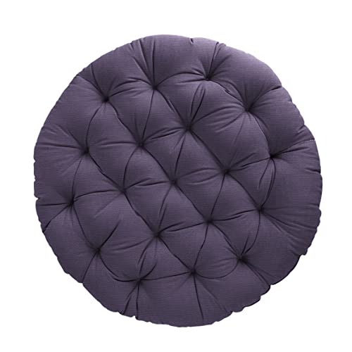 Sorra Home Tufted Papasan Cushion - Bucket & Moon Chair Comfy Round Cushion - Floor Pillow with Plush Foam for Indoor Furniture (Frame Not Included) - Dark Lilac (44" x 44" x 4") - color: Dark Lilac, size: 44 in x 44 in x 4 in