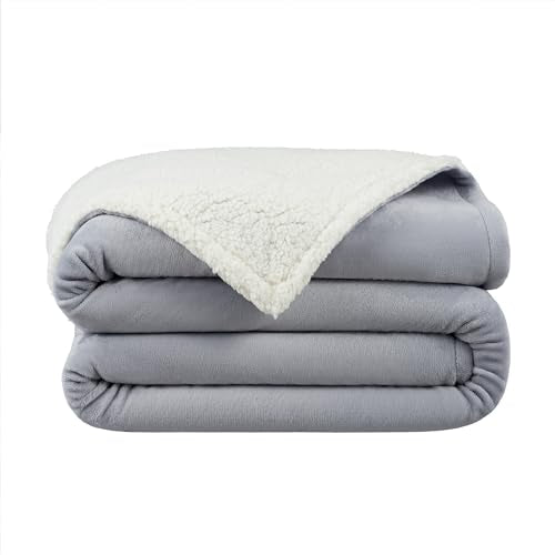 Arkwright Sherpa Fleece Throw Blanket - Plush Fluffy Warm Reversible Soft Sherpa Throw Blanket for Home, Couch, Sofa, Bed, Camping and Travel, 50x60 in, Grey - color: Alloy Grey, size: Throw (50x60) Pack of 1