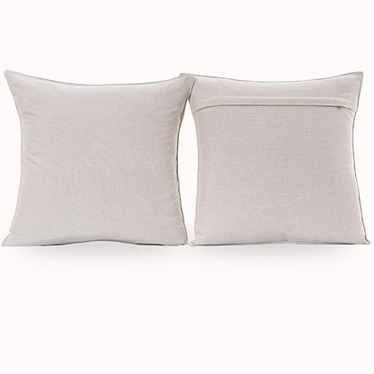 NiNi ALL Outdoor Waterproof Throw Pillow Covers Set of 2 Decorative Farmhouse Garden Pillowcase Solid Cushion Cases for Patio Tent Couch 20x20 inch Beige | Faux Linen Decorative Solid Throw Pillow Covers Farmhouse for Garden Furniture Tent Balcony Couch S