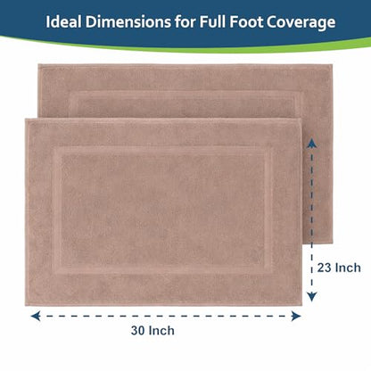 Rajlinen Cotton Bath Mat 2 Pack 23x36-100% Cotton 500 GSM Highly Absorbent Hotel Spa Bathroom Floor Mats, Aesthetic Acron Bath Mat Towels, Machine Washable Shower/Bathtub Rugs - color: Acron