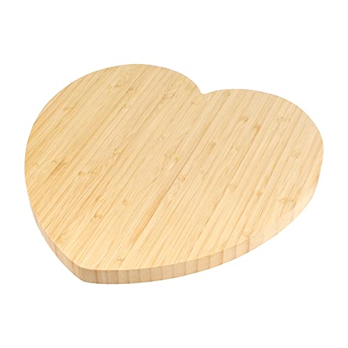BambooMN Heart-Shaped Bamboo Serving and Cutting Board, 12" x 12" x 0.75" - 1 Piece - size: 12"L x 12"W