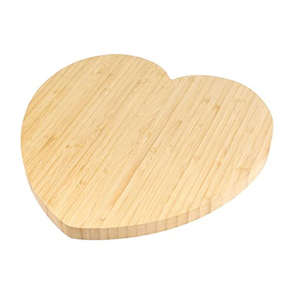 BambooMN Heart-Shaped Bamboo Serving and Cutting Board, 12" x 12" x 0.75" - 1 Piece - size: 12"L x 12"W