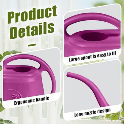 Plant Watering Can - 1/2 Gallon - Rose Red | With Long Spout for Watering-Home Indoor and Outdoor Garden - color: Rose Red