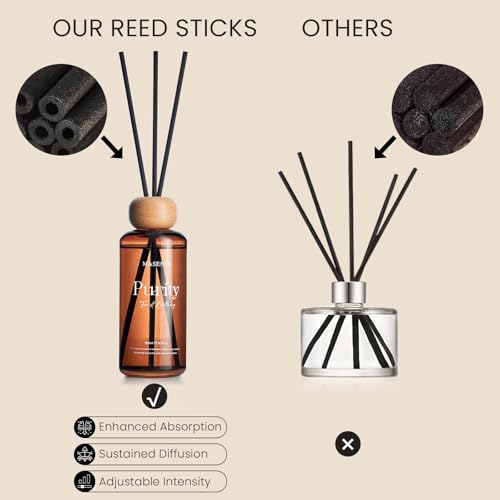M&SENSE Reed Diffuser Set, Wild Fig Honey, 6.3 oz Natural Essential Oil | Non-Toxic Organic, Long-Lasting Fragrance, Ideal for Living Room, Dining Room, Gifts for Women - color: Wild Fig & Honey