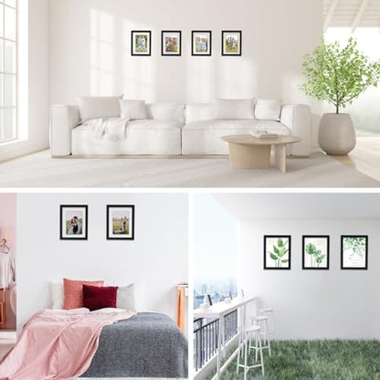 11x14 Floating Picture Frames Set of 2, Black Floating Frame | Double HD Plexiglass Floating Frame for 8x10, 8.5x11 or Full Display 11x14 Picture, Tabletop or Wall Hanging - color: Black