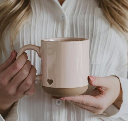 Sweet Water Decor Pink Heart Coffee Mug, 14oz Stoneware Cup with Handle for Hot Cocoa, Tea & Cider, Microwave & Dishwasher Safe, Romantic Valentine's Day Gift for Her - style: Pink Heart
