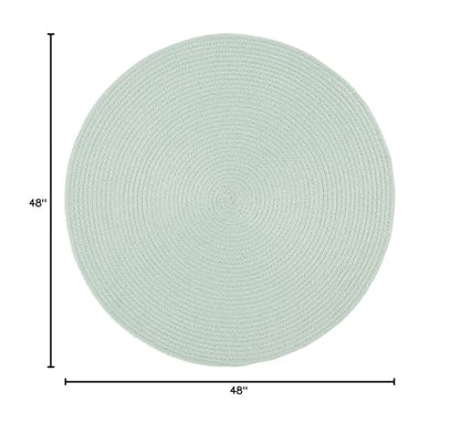SAFAVIEH Braided Collection Area Rug - 4' Round, Teal, Handmade Country Farmhouse, Ideal for High Traffic Areas in Living Room, Bedroom (BRD402J) - color: Teal, size: 4' (Round)