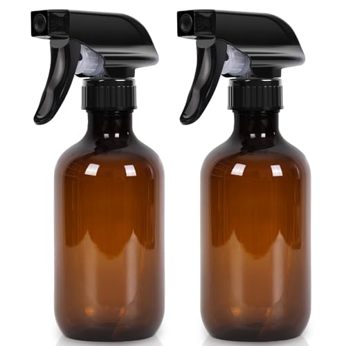 Cleaning Spray Bottles for Plants Misters for Inside, 2 Pack 10 oz Squirt, Water Spray Bottle Mist Sprayer, No Leak Hair Mister Empty with Adjustable Nozzle (Brown) - color: Brown, size: 10 oz