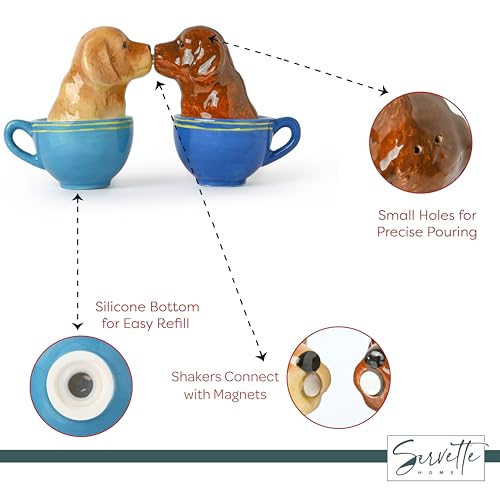 Salt Pepper Shakers Animals (Labrador Puppy in Mug) - color: Labrador Puppy in Mug