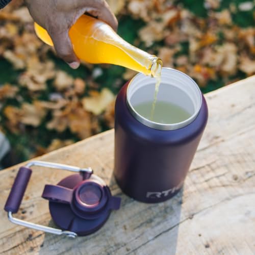 RTIC Half Gallon Outback Jug, Ceramic Lined, Navy | Stainless Steel, Insulated Water Bottle with Lid and Handle, Double Wall Vacuum Insulation - color: Navy