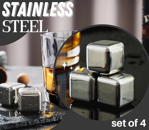 Whisky Gifts for Men, Personalized Initial Whiskey Glass with Whiskey Stones for Dad, Boyfriend, Best Friends, Coworkers, Husband, Brother, Uncle and Boss on Father's Day, Boss Day and Birthday - C - color: C
