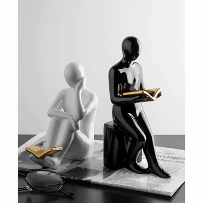 Book Stoppers Unique Decorative Reader Bookends Home Office Books Shelves Stoppers Holder Creative Desktop Ornaments Ceramic 1Pair/2Piece Home Decor