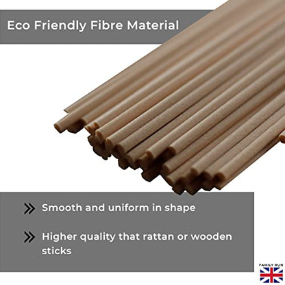 Ziffs Home® 120pcs Natural Fibre Reed Diffuser Sticks - 20cm/7.87in x 4mm/0.16in - Thick Diffuser Reeds Sticks - Diffuser Sticks for Diffuser Oils Fragrance Refill - Fibre Reeds for Diffusers - color: Natural - 7.87 Inch - 20cm