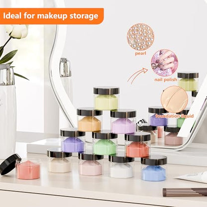 72PCS 3oz/88ml Plastic Jars with Screw On Lids Pressure Sensitive Seal,Clear Container for Storing Dry Food,Lotion, Makeup, Slime, Honey Jam, Cream, Butter,Black - color: Plastic-72Pack-Black