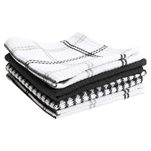 T-Fal Premium Waffle Dish Cloths: Highly Absorbent, Super Soft Long Lasting - 100% Cotton, 12"x13" Towel for Cleaning & Drying, (4-Pack), Neutral - color: Neutral, size: 4-Pack