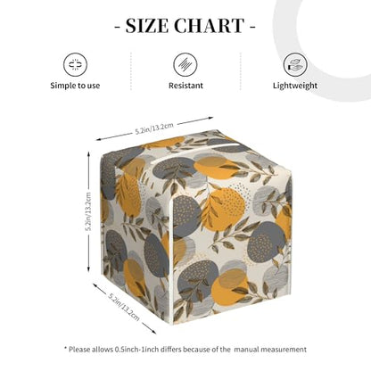 Boho Abstract Leaves Tissue Box Cover Square,Linear Boho Leaves and Geometric Tissue Box Holder Waterproof Leather Facial Paper Organizer Dispenser for Bathroom Home Car Nightstand Vanity Desk - color: Color-18