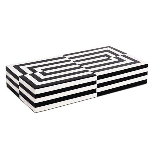 Handicrafts Home Large Decorative Storage Box 12x6– Coffee Table Organizer Box, Modern Home Décor Accent, Keepsake Memory Box, Jewelry Storage Box, Boho Decorative Box with Lid for Shelf, Mantle Decor - color: PUZZLE-SLIDE, size: 12 x 6 x 2 Inches