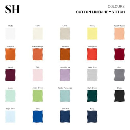 Solino Home Cotton Linen Table Runner Navy, Hemstitch Collection 14 x 72 in | Table Runners for 4-6 seater dining tables, hallway tables and cabinets | soft plain weave, artisan crafted | easy care linen - color: 14: Navy, size: 14 X 72 Inch