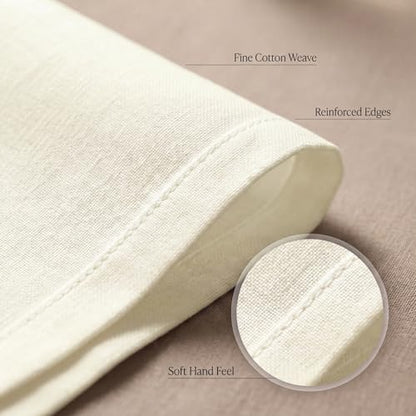 Urban Villa Cloth Napkins Cotton 20x20 (Set of 12) Ivory - color: 021 Off White, size: 20" x 20" (Set of 12)