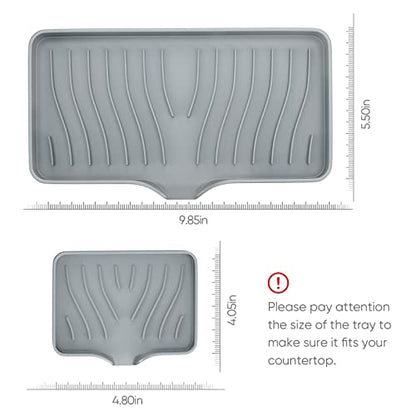 Kitchen Sink Tray,Self Draining Kitchen Soap Tray Soap Holder Silicone Sponge Holder for Kitchen Sink,Kitchen Bathroom Sink Caddy Sink Organizer for Sponge,Soap Dispenser,Dish Scrubber,Palm Brush - color: Cool Gray