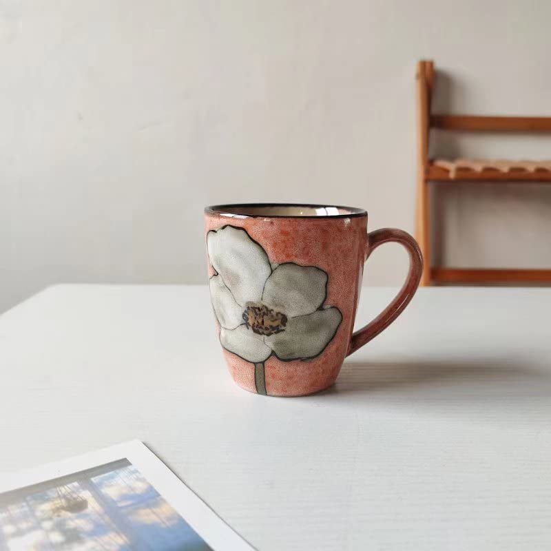 Ceramics 12oz Coffee mugs,Coffee cups,Tea mugs,Kiln Glazing Process,Microwave and Dishwasher Safe, Perfect For Tea, Espresso, Latte - Porcelain Mugs for Kitchen or Cafe (Red+Blue+Green+Pink)