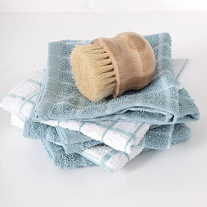 Ritz Premium 3-Pack Kitchen Towel & 6-Pack Dish Cloth Set - Highly Absorbent, Super Soft, Long-Lasting, 100% Cotton Terry Drying Cleaning Cloths, Dew - color: Dew, size: 9-Pack Bundle