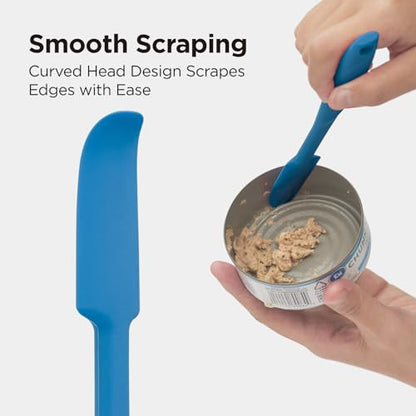 Kitchen Mama WaltzGrip Platinum Silicone Jar & Can Spatula Set, Blue | Heat-Resistant, Dishwasher Safe, Ergonomic Grip, Perfect for Mixing and Scraping, Nonstick Cookware - color: Blue