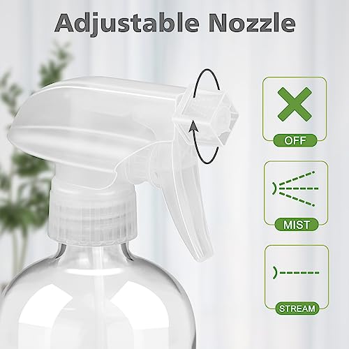 Rionisor Glass Spray Bottles with Silicone Sleeve Protection, Empty 16 oz Refillable Containers, Reusable Spray Bottles with Adjustable Nozzle for Hair, Cleaning Solutions, Essential Oils 1 Pack Grey - color: Grey, style: 1 Pack
