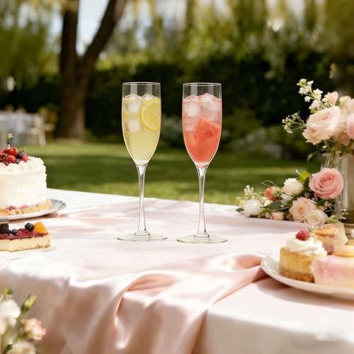 16 Pack Clear Acrylic Champagne Flutes Sparkling Wine Glasses | Unbreakable BPA-Free & Dishwasher Safe, Ideal for Weddings, Picnics & Pool Parties