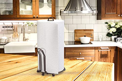 Simple Houseware Paper Towel Holder for Kitchen Countertop, Bronze - color: Bronze