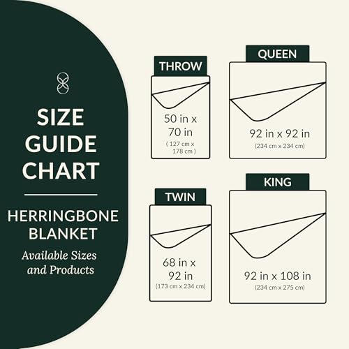 CSL Cotton Blanket King Size,Soft Herringbone Summer Blankets,108x92, White | King Size Cotton Blankets, Fits up to Cal King Bed, Soft & Breathable for All Season, Gift Ready with Reusable Tote Bag - color: 01: White, size: King / Calking (92" x 108")