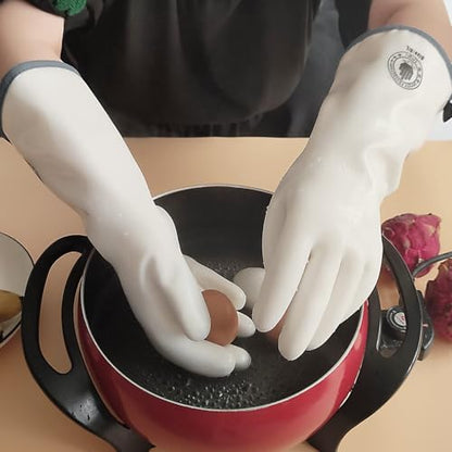 Silicone Oven Gloves, Heat Resistant Kitchen Oven Mitts, 1 Pair(9) | Food Grade, Waterproof, Easy Clean, Great for Sourdough Baking, Kitchen Cooking, Grilling, Smoking, Frying, BBQ - color: White Standard, size: 9/L